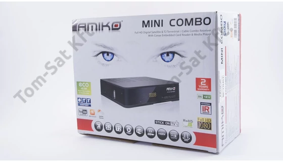 Amiko Mini Combo HD MinDig TV vevő, műholdvevő (DVB-S) és kábeltévé (DVB-C) vevő és rögzítő