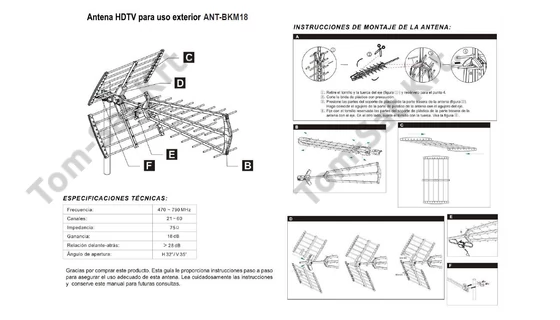 TECATEL ANT-BKM18 triplex DVB-T antenna MinDig TV vételéhez