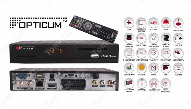 OPTICUM Sloth Classic műhold- és IPTV vevő és rögzítő